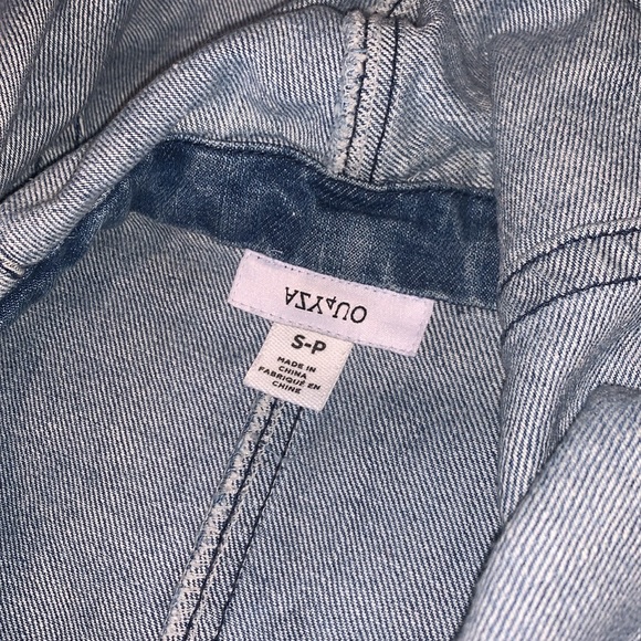 Urban Outfitters 2000s Blue Denim Long Frayed Hem Snap Button Jacket Size Small - Picture 3 of 9